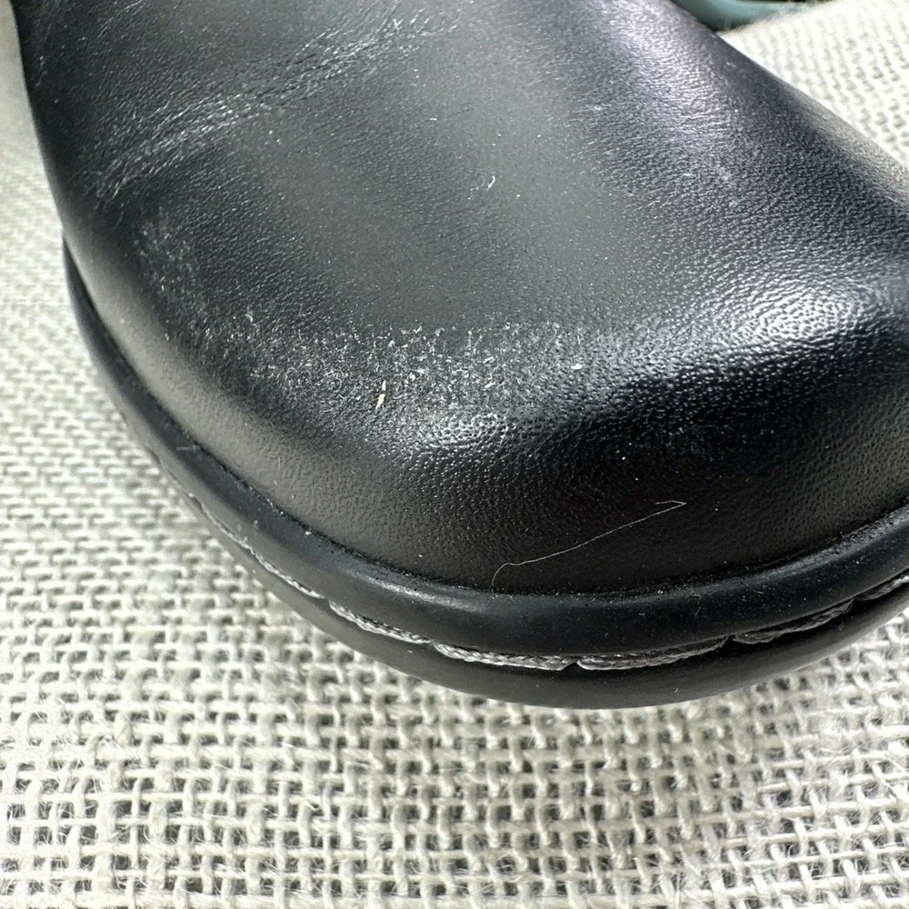 Clarks Womens Ankle Boots Size 8.5‎ Black Leather Zip Comfort Booties